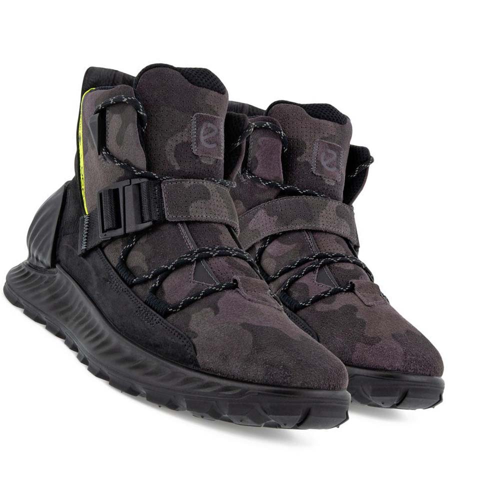 Men's Ecco Exostrike Gtx Buckle Boots Grey / Black | Canada 437KOR